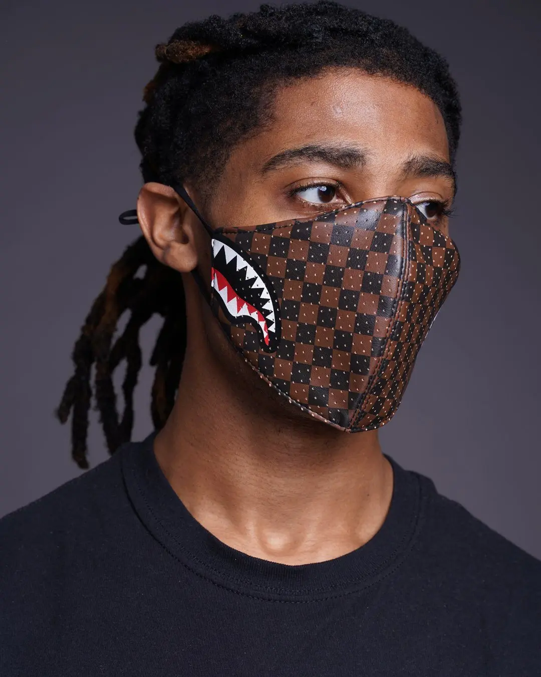 SHARKS IN PARIS VEGAN LEATHER FACE MASK - Image 6