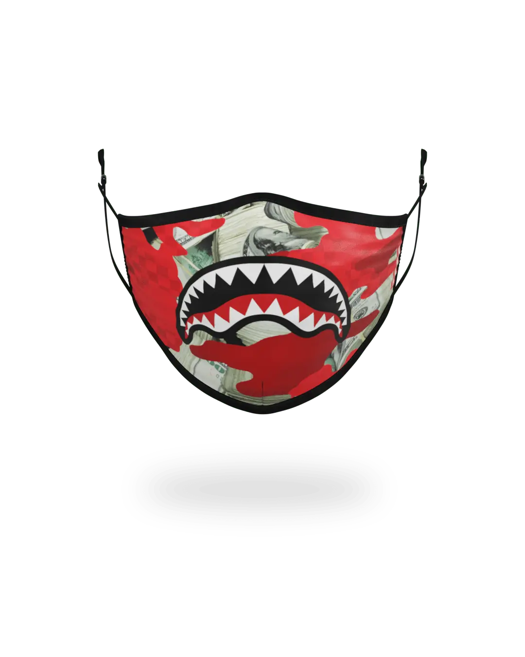 ADULT MONEY CAMO (RED) FORM-FITTING FACE MASK
