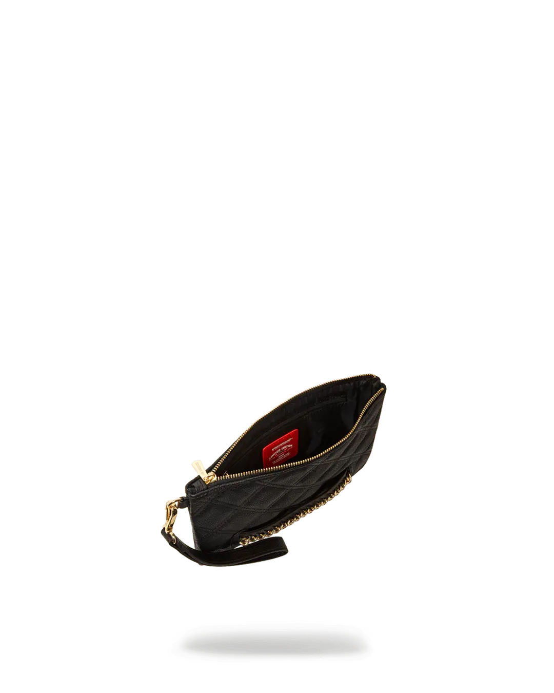 NOIR QUILT GOLD CHAIN SHARK CROSSOVER CLUTCH - Image 7