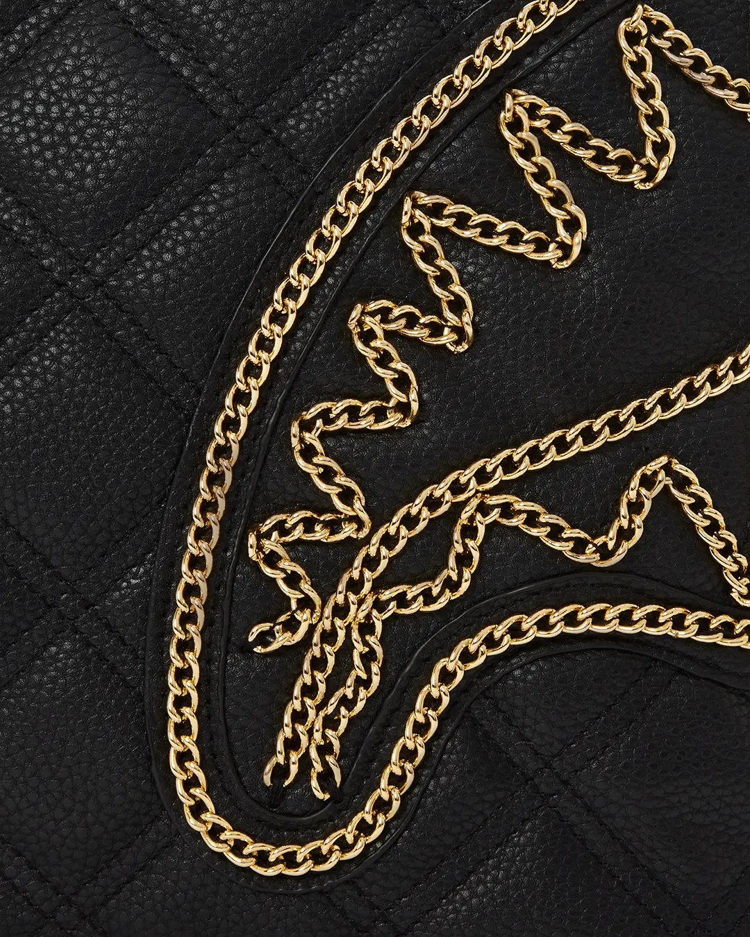 NOIR QUILT GOLD CHAIN SHARK TOTE - Image 11