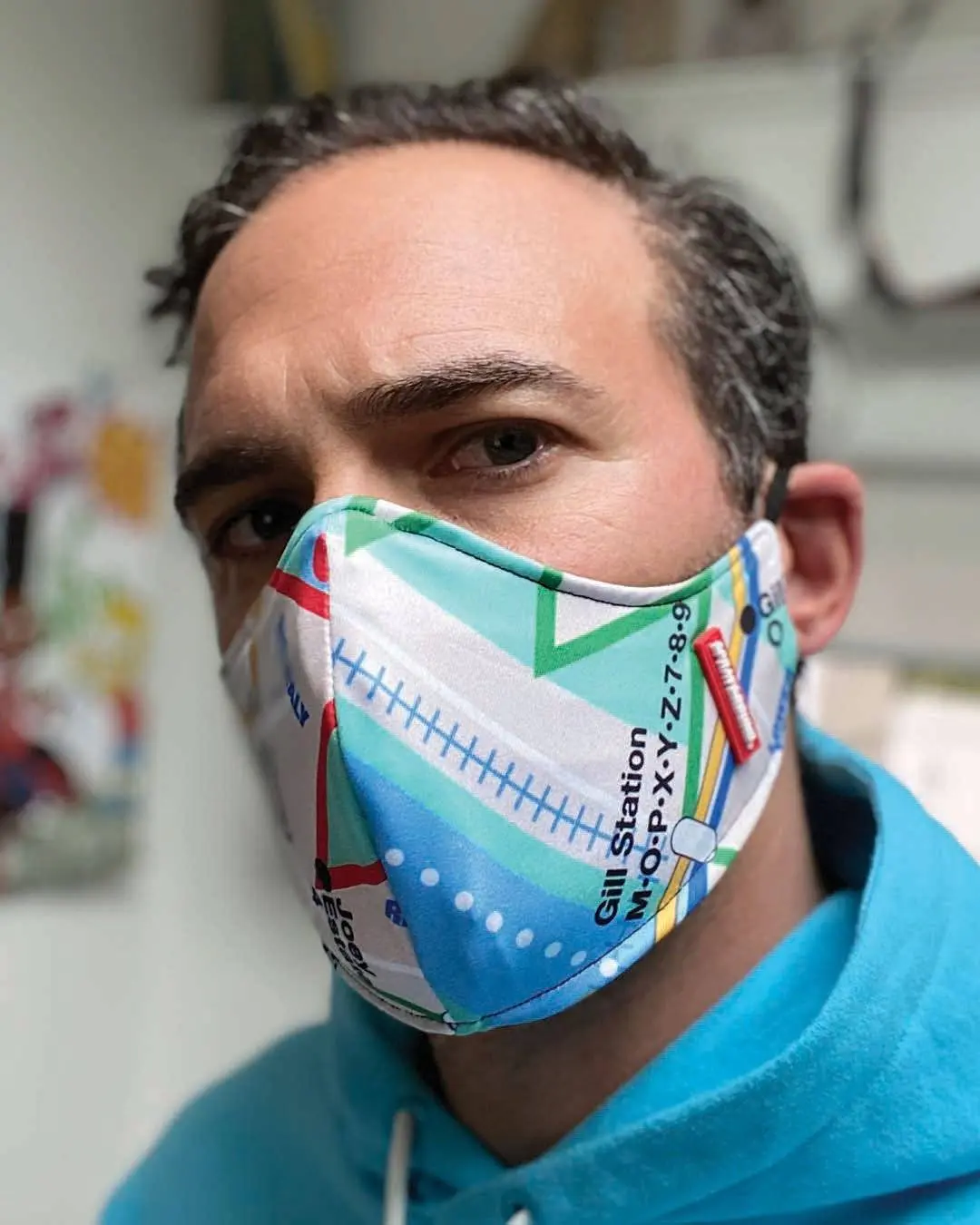 NYC SHARK MAP MASK (FORM-FITTING) - Image 3