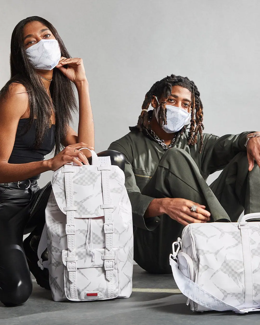 SHARK CHECK (WHITE) FACE MASK - Image 6