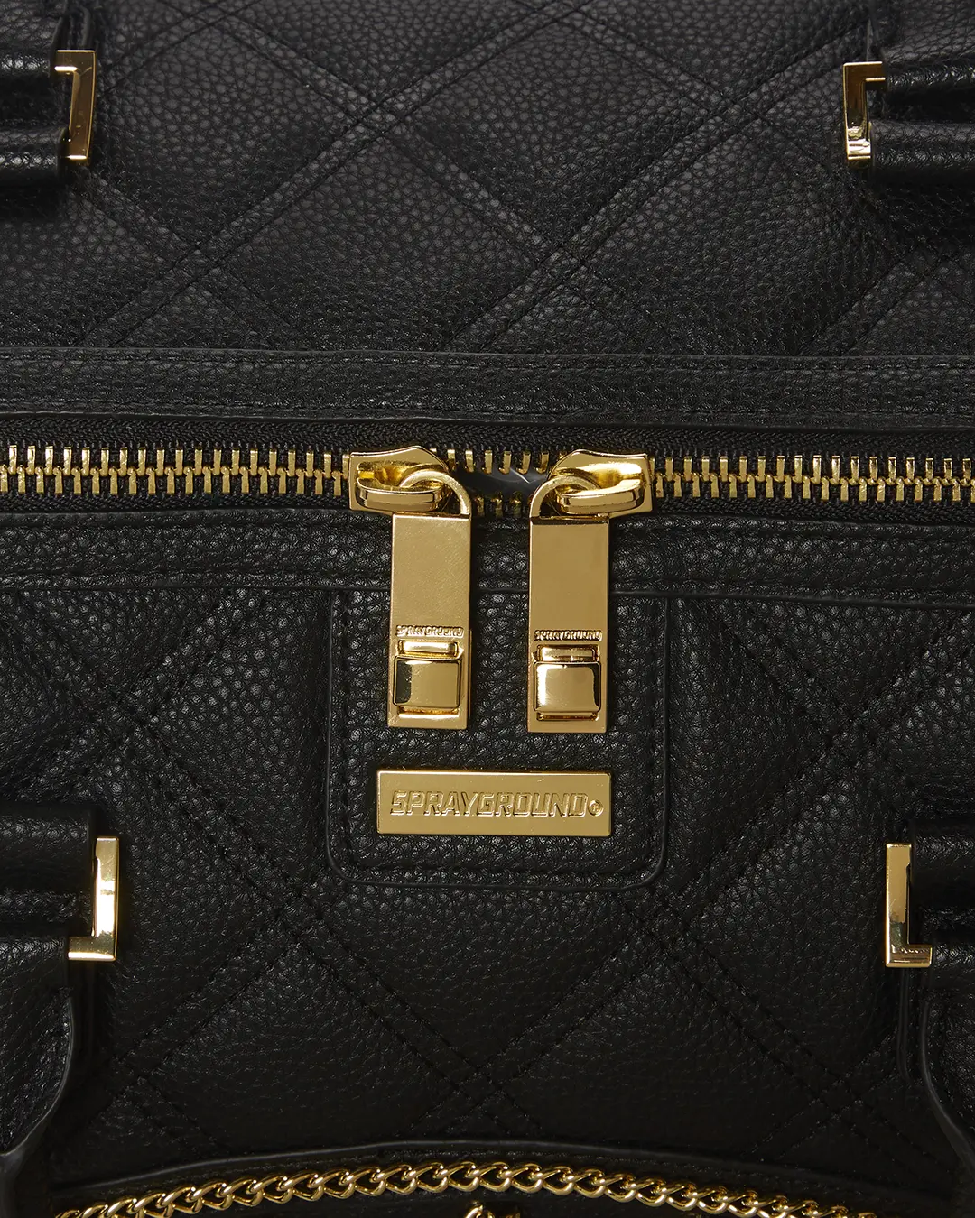 NOIR QUILT GOLD CHAIN SHARK DUFFLE - Image 14